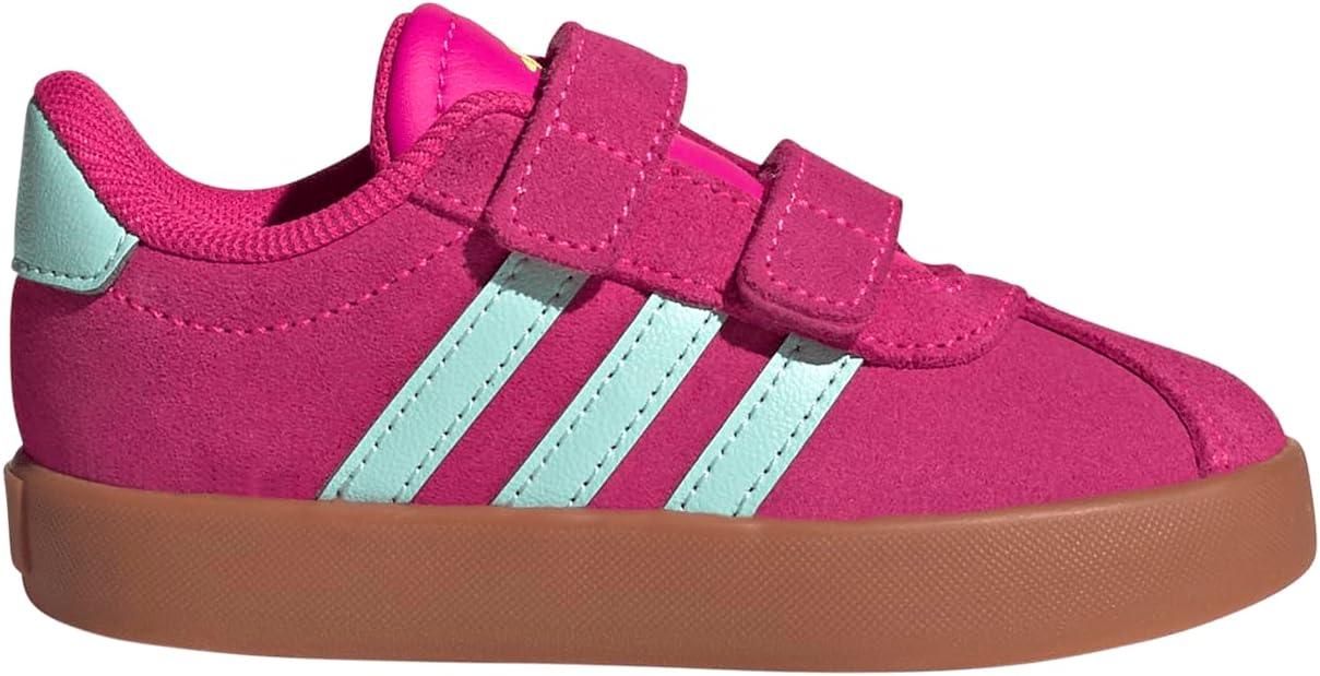 imageAdidas BabyBoys Vl Court 30 Hook ampamp Loop SneakerShock PinkSemi Flash AquaLucid Lemon