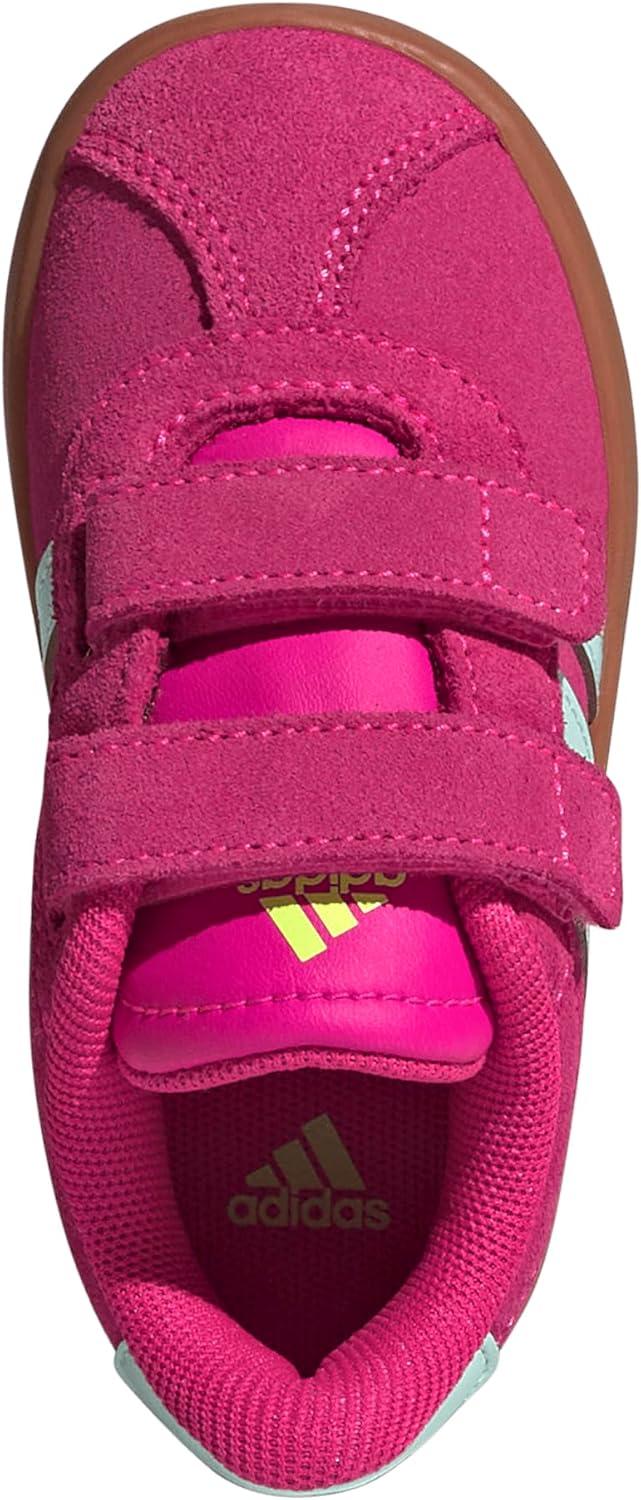imageAdidas BabyBoys Vl Court 30 Hook ampamp Loop SneakerShock PinkSemi Flash AquaLucid Lemon