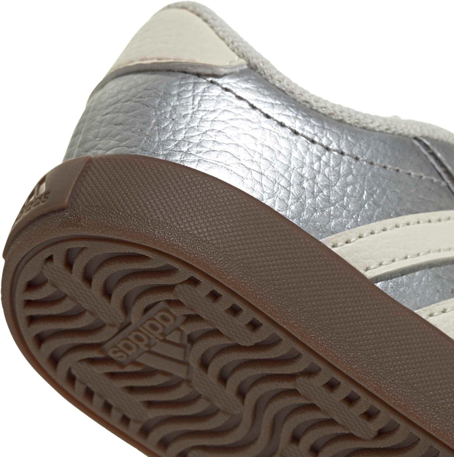 imageAdidas BabyBoys Vl Court 30 Hook ampamp Loop SneakerSilver MetallicOff WhiteBlack