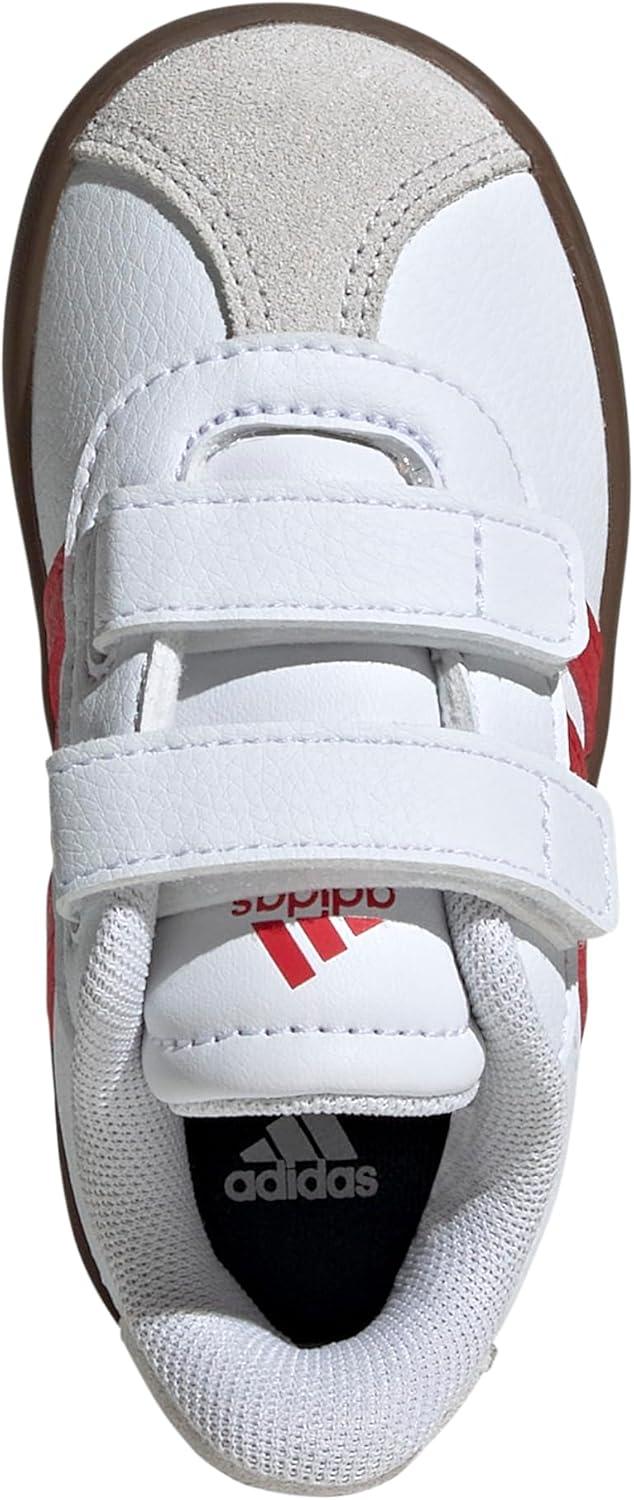 imageAdidas BabyBoys Vl Court 30 Hook ampamp Loop SneakerWhiteBetter ScarletGrey