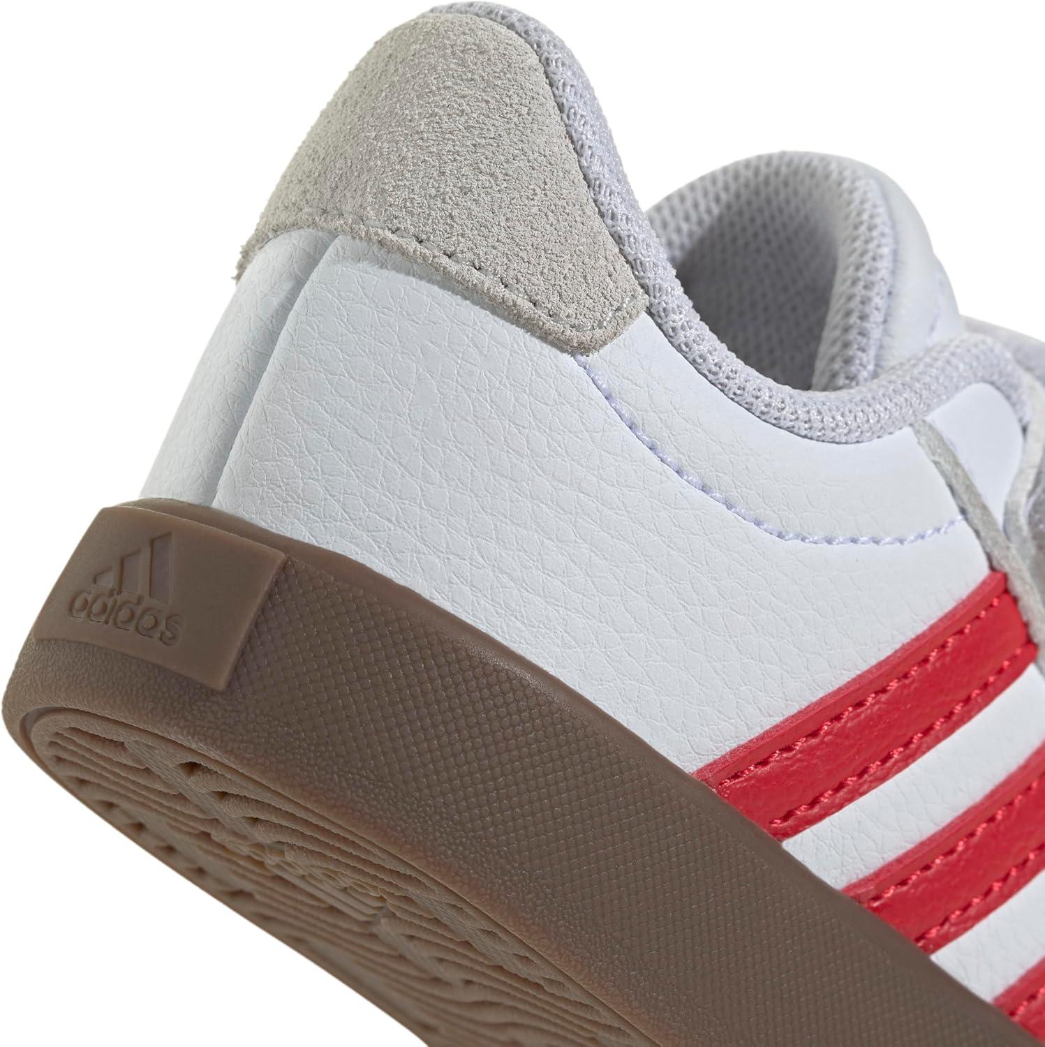 imageAdidas BabyBoys Vl Court 30 Hook ampamp Loop SneakerWhiteBetter ScarletGrey