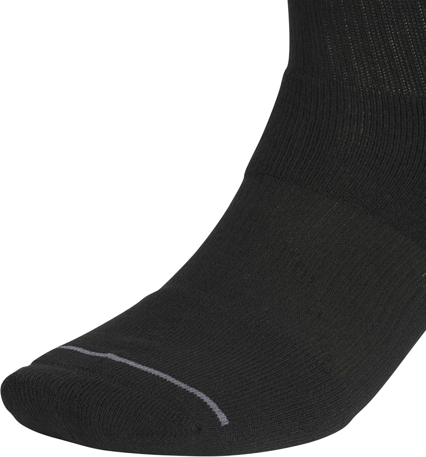 imageAdidas Mens Cushioned Sport High Quarter Socks 3Pair Pack MidCrew Above AnkleBlackWhiteOnix Grey