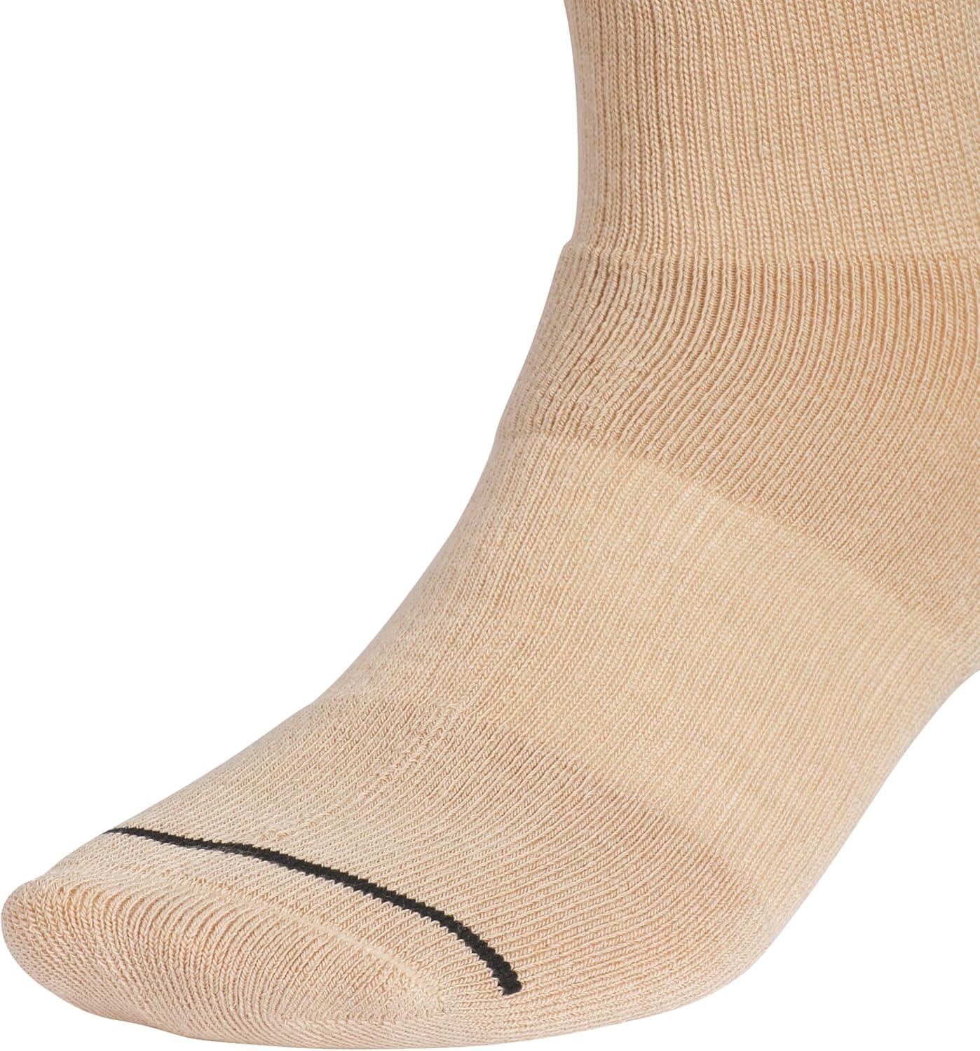 imageAdidas Mens Cushioned Sport High Quarter Socks 3Pair Pack MidCrew Above AnkleWarm Sandstone BeigeWhiteBlack