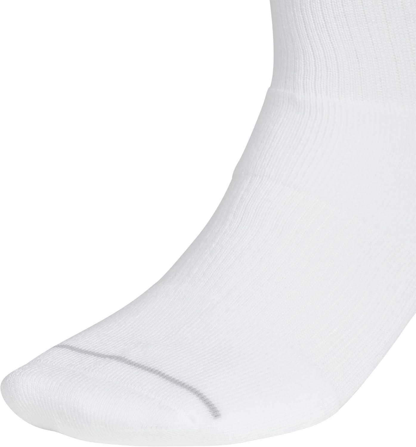 imageAdidas Mens Cushioned Sport High Quarter Socks 3Pair Pack MidCrew Above AnkleWhiteBlackClear Onix Grey