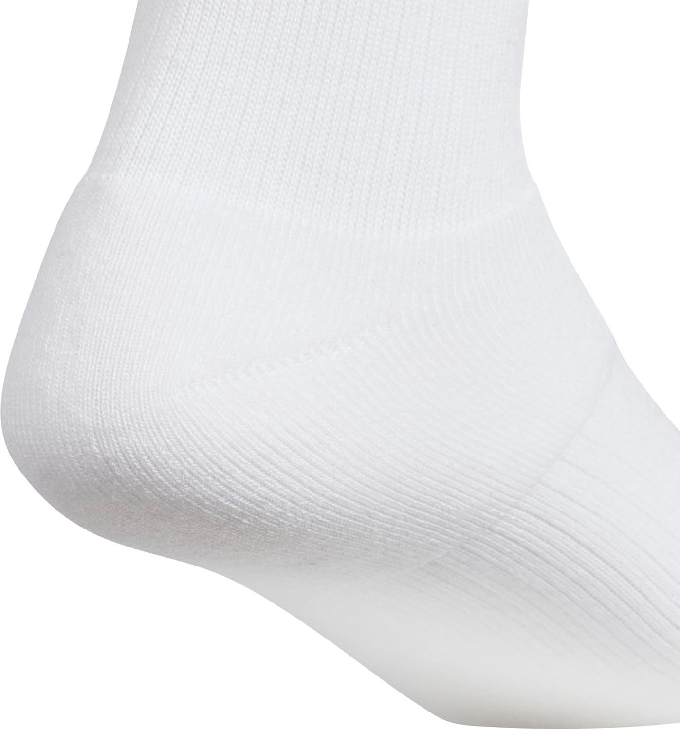 imageAdidas Mens Cushioned Sport High Quarter Socks 3Pair Pack MidCrew Above AnkleWhiteBlackClear Onix Grey