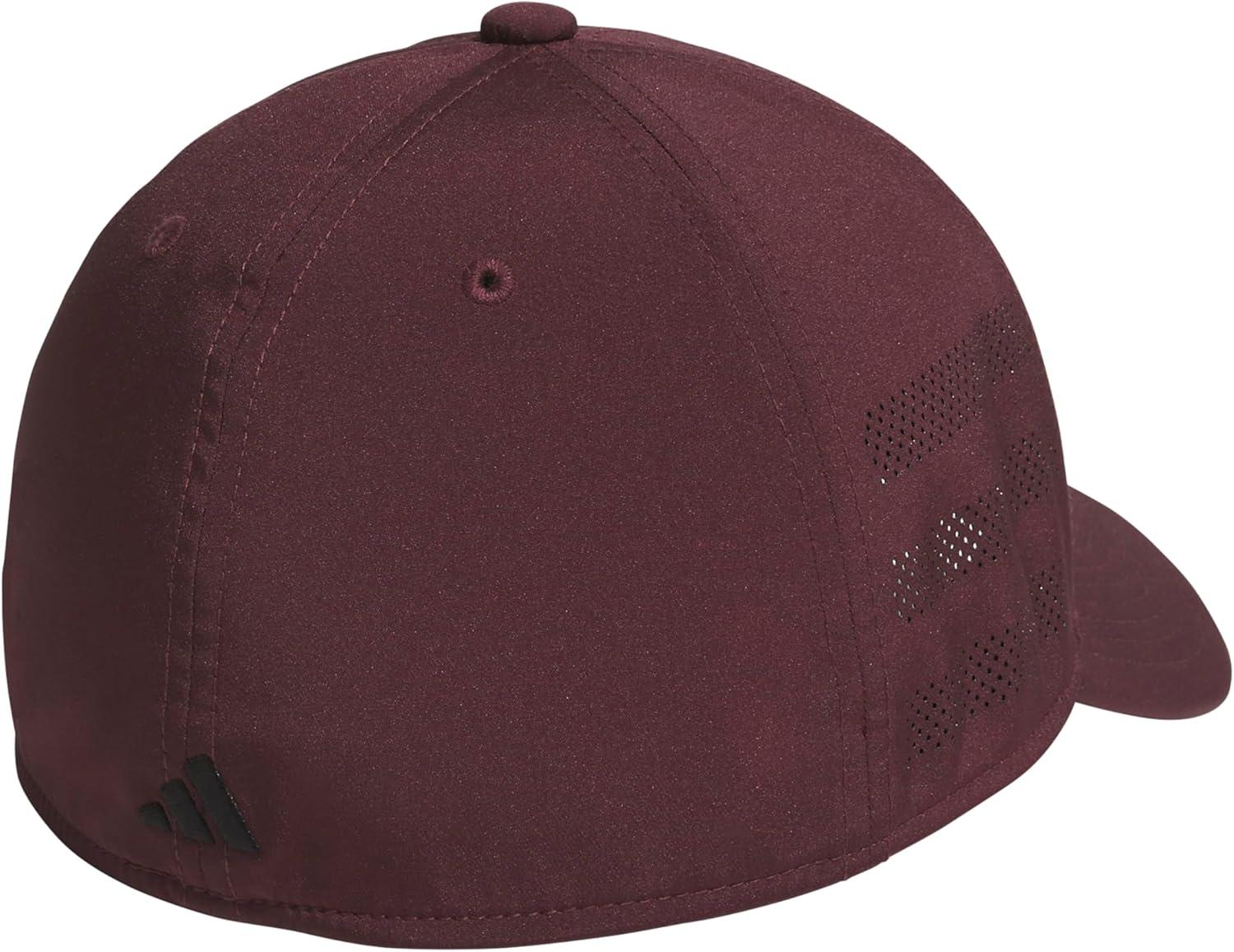 imageAdidas Mens Gameday Hat Athletic Baseball Cap Stretch FitAurora Ruby RedBlack40