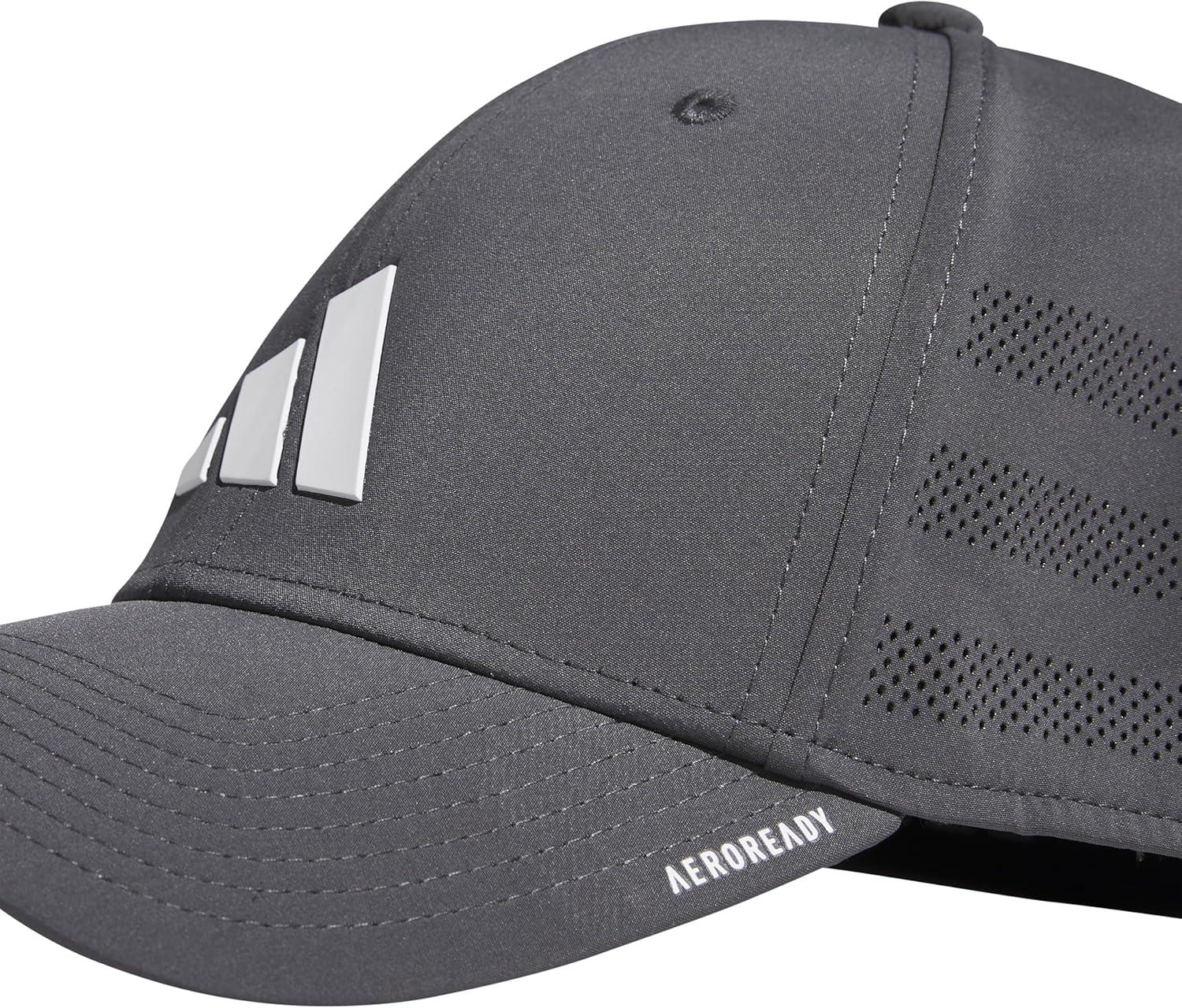 imageAdidas Mens Gameday Hat Athletic Baseball Cap Stretch FitGrey SixWhite40