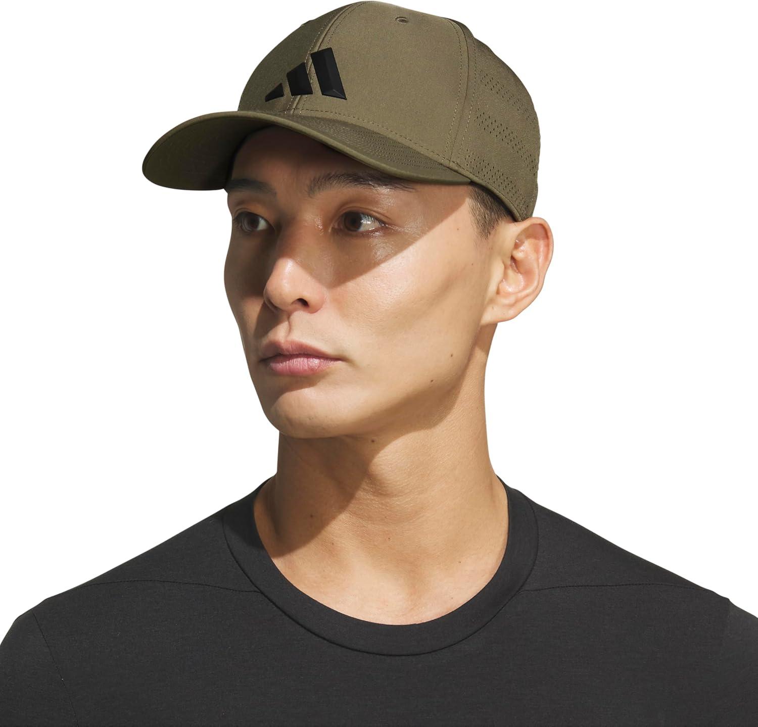 imageAdidas Mens Gameday Hat Athletic Baseball Cap Stretch FitOlive Strata GreenBlack