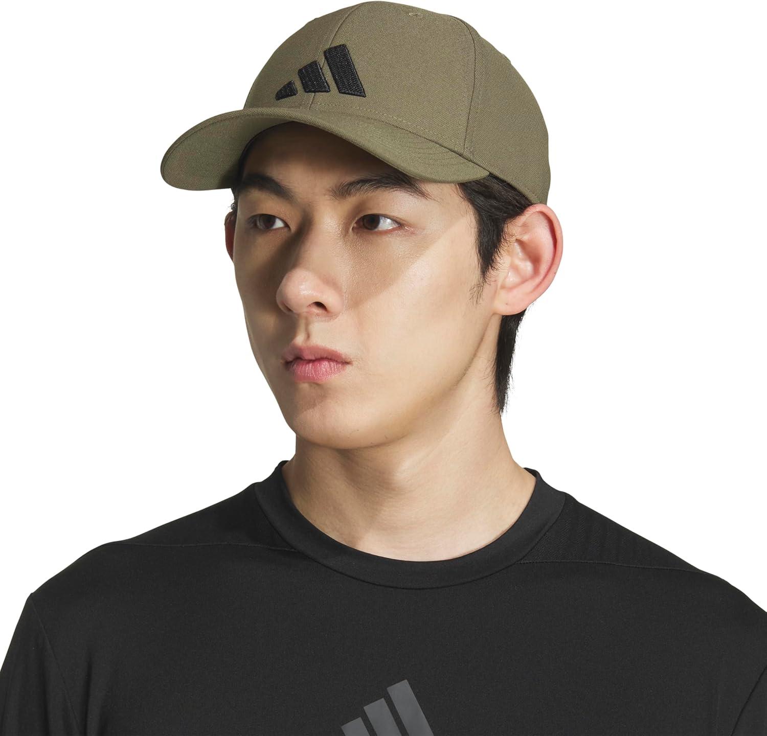 imageAdidas Mens Gameday Hat Athletic Baseball Cap Stretch FitOlive Strata GreenBlackOffseason