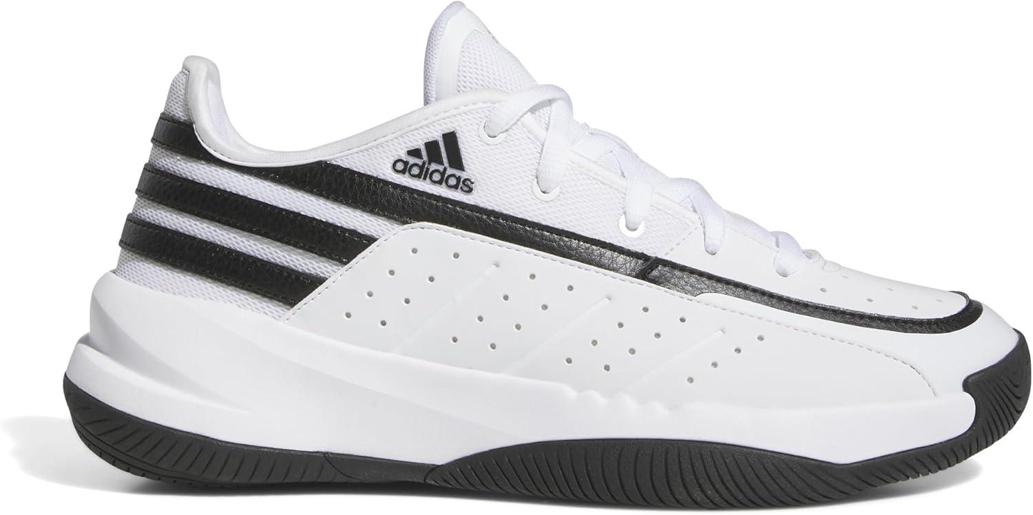 imageAdidas UnisexAdult Front Court SneakerWhiteBlackBlack