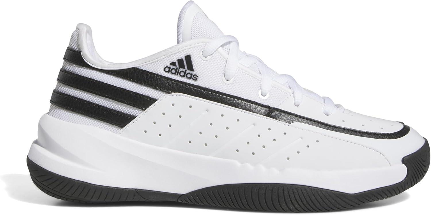 imageAdidas UnisexAdult Front Court SneakerWhiteBlackBlack