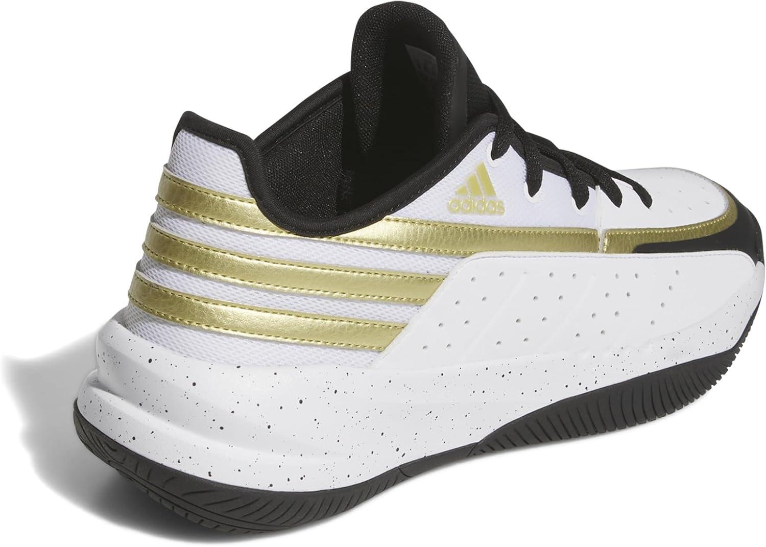 imageAdidas UnisexAdult Front Court SneakerWhiteBlackGold Metallic