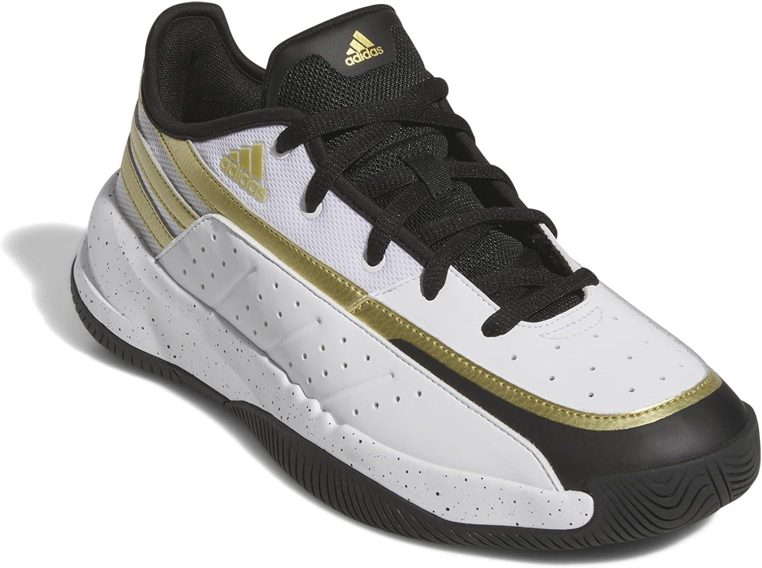 imageAdidas UnisexAdult Front Court SneakerWhiteBlackGold Metallic