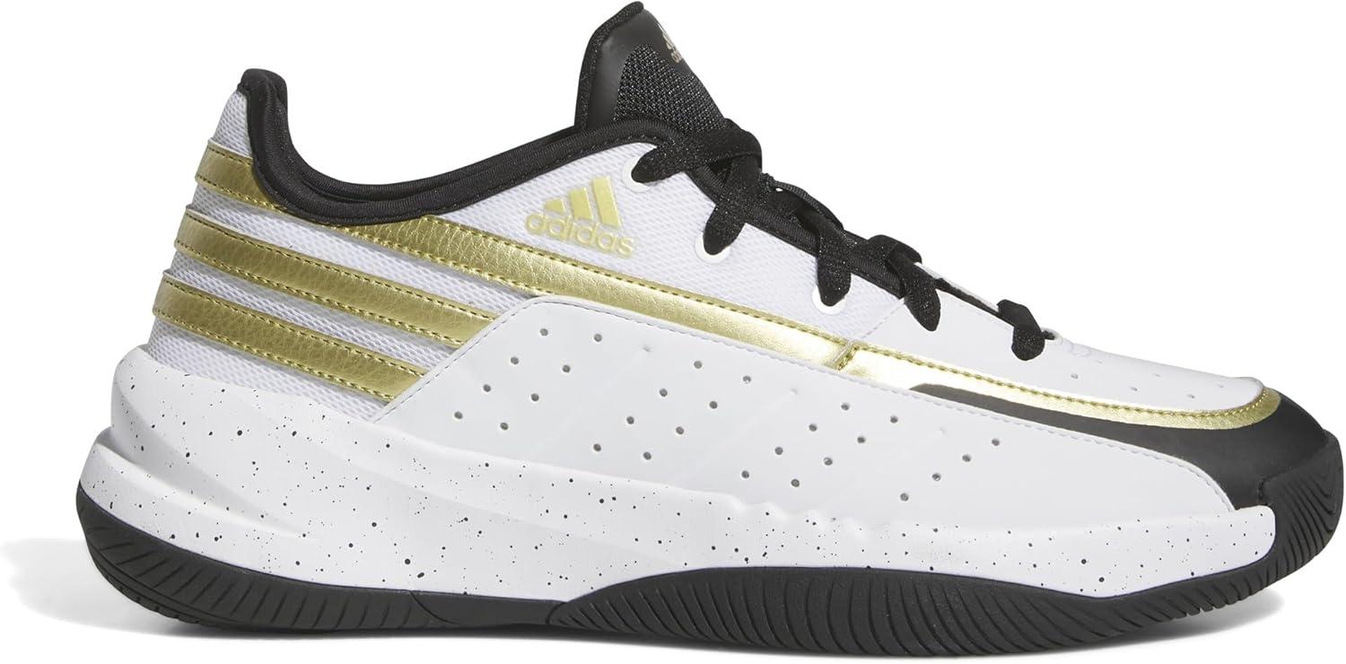 imageAdidas UnisexAdult Front Court SneakerWhiteBlackGold Metallic