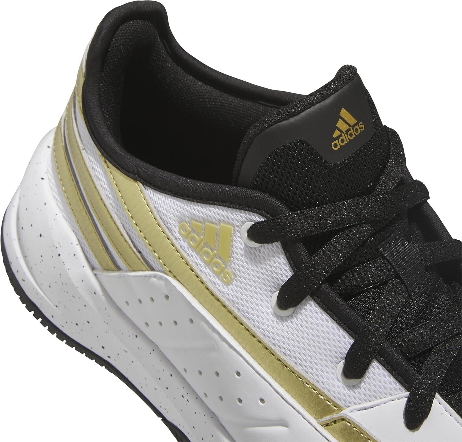 imageAdidas UnisexAdult Front Court SneakerWhiteBlackGold Metallic