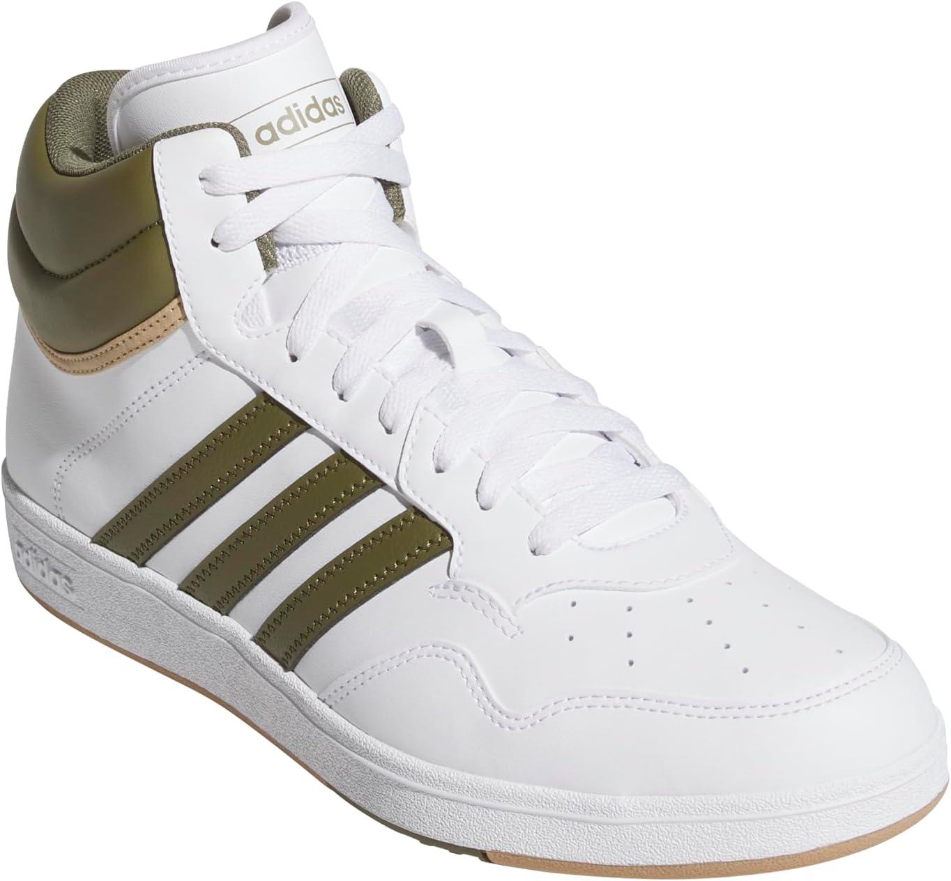 imageAdidas UnisexAdult Hoops 40 Mid Top SneakerWhiteFocus OliveGum