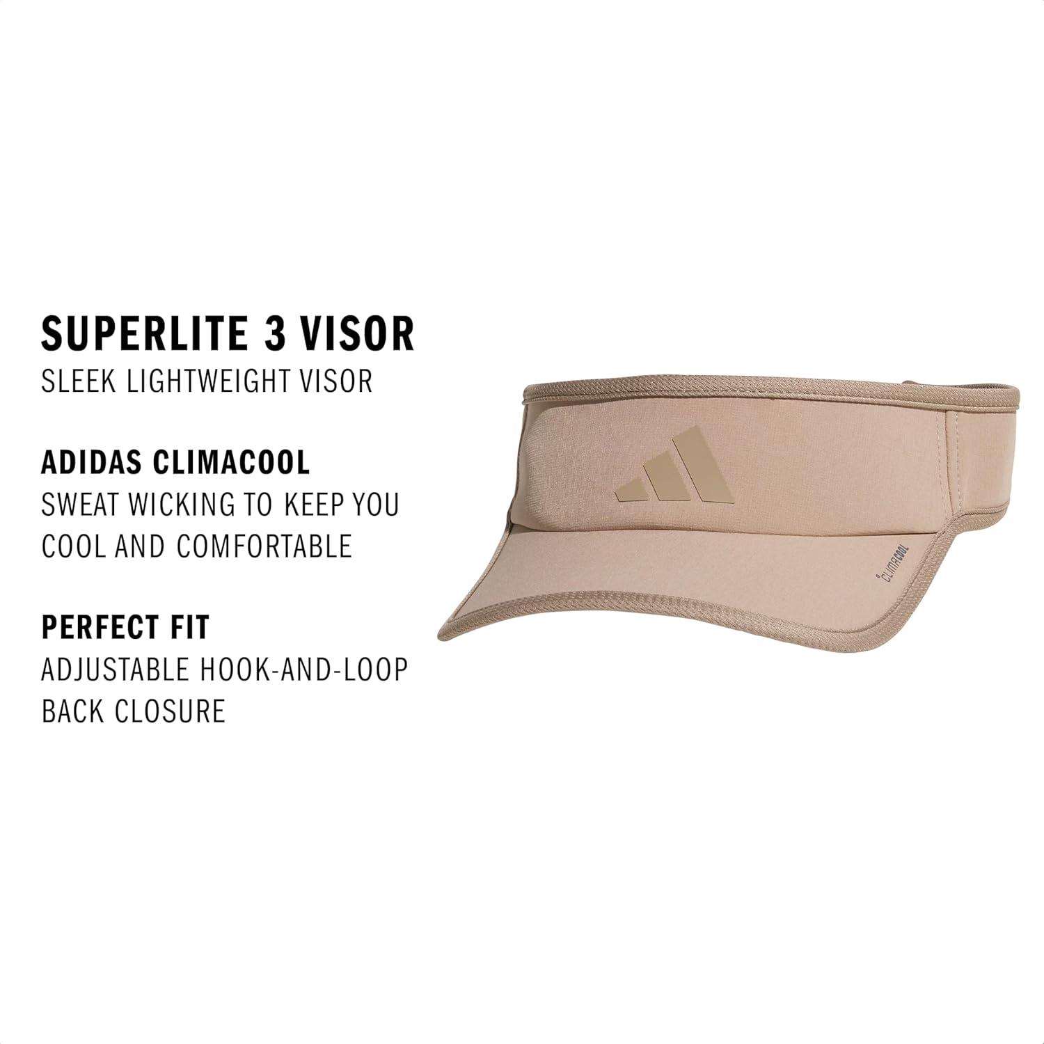 imageAdidas UnisexAdult Superlite Visor Lightweight Athletic Sport Hat for WorkoutsChalky Brown
