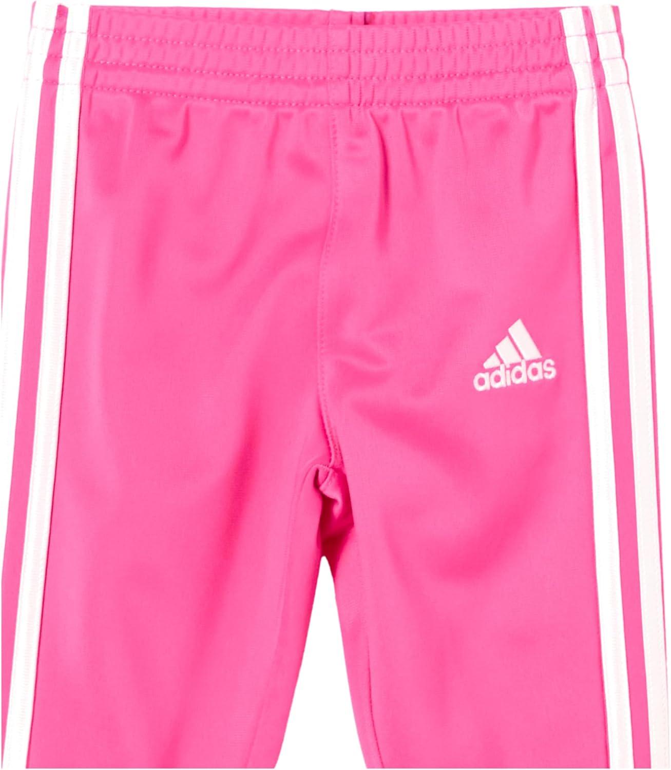 imageadidas Baby Girls 2piece Classic Tricot Track Suit Jacket ampamp PantsMagenta Pink