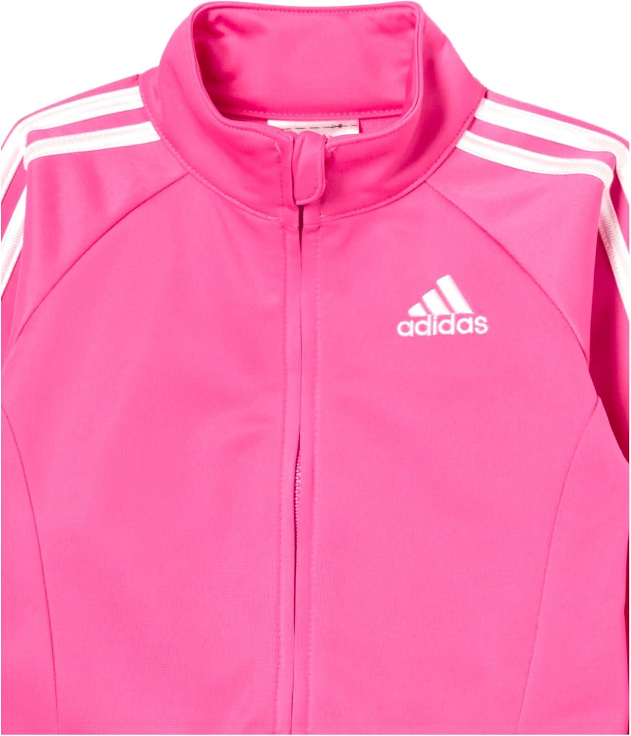 imageadidas Baby Girls 2piece Classic Tricot Track Suit Jacket ampamp PantsMagenta Pink