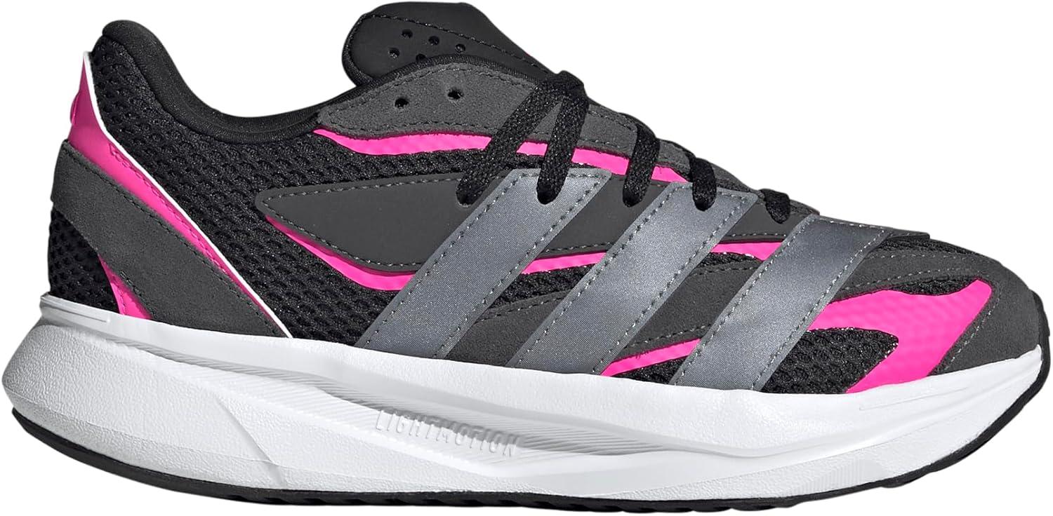 imageadidas Boys Lightblaze Lace Up SneakersBlackIron MetallicLucid Pink