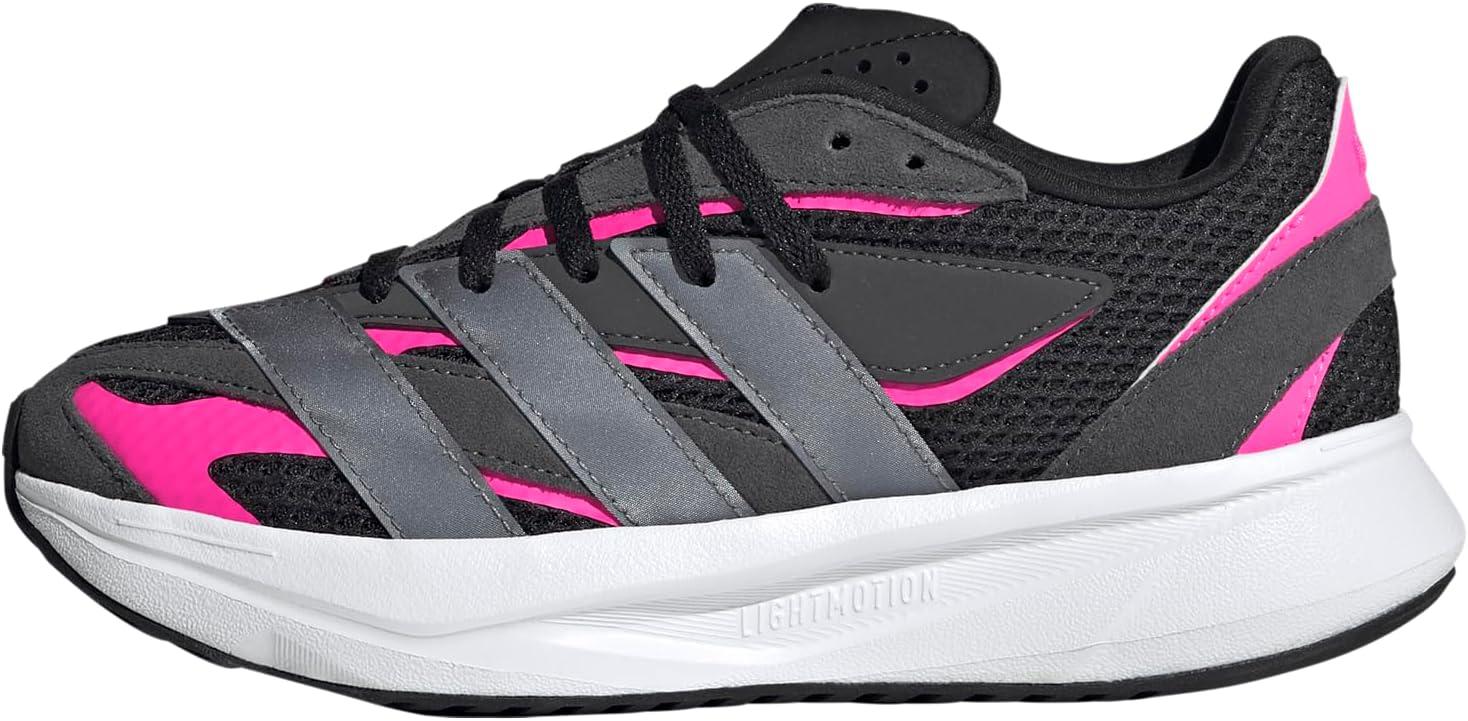 imageadidas Boys Lightblaze Lace Up SneakersBlackIron MetallicLucid Pink
