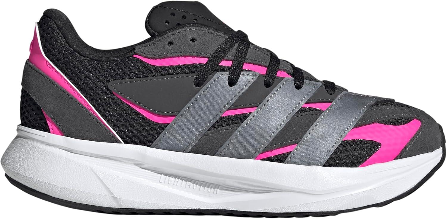 imageadidas Boys Lightblaze Lace Up SneakersBlackIron MetallicLucid Pink
