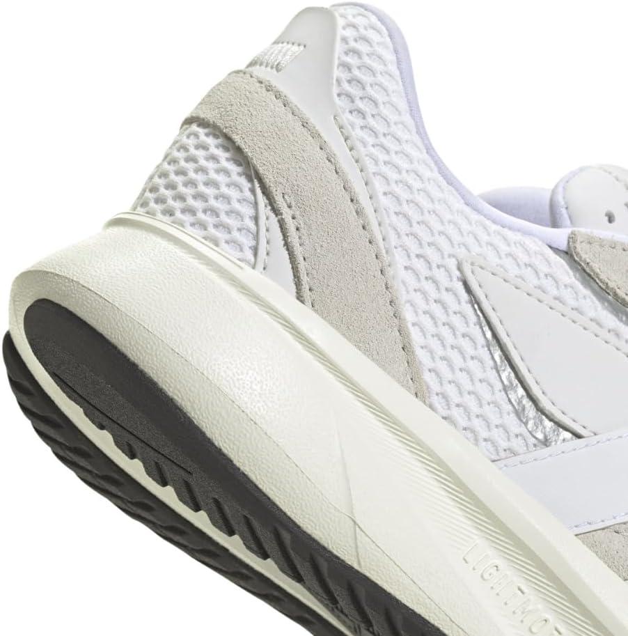 imageadidas Boys Lightblaze Lace Up SneakersCrystal WhiteWhiteSilver Metallic