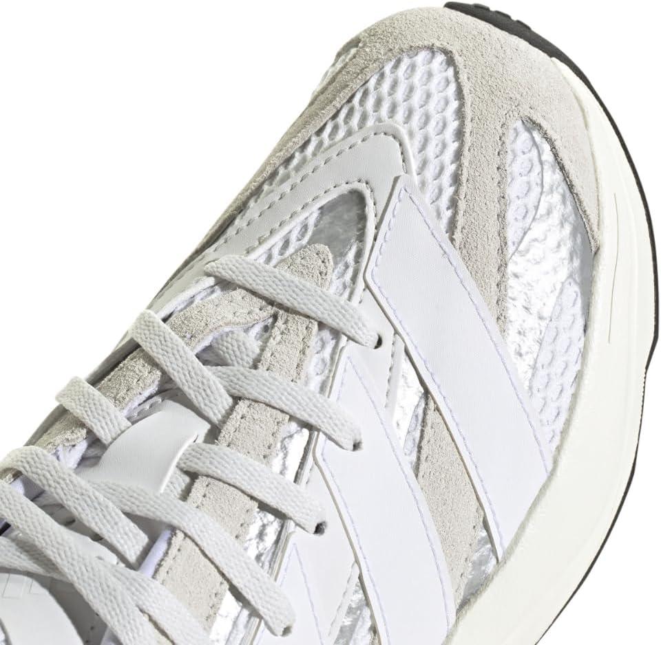 imageadidas Boys Lightblaze Lace Up SneakersCrystal WhiteWhiteSilver Metallic