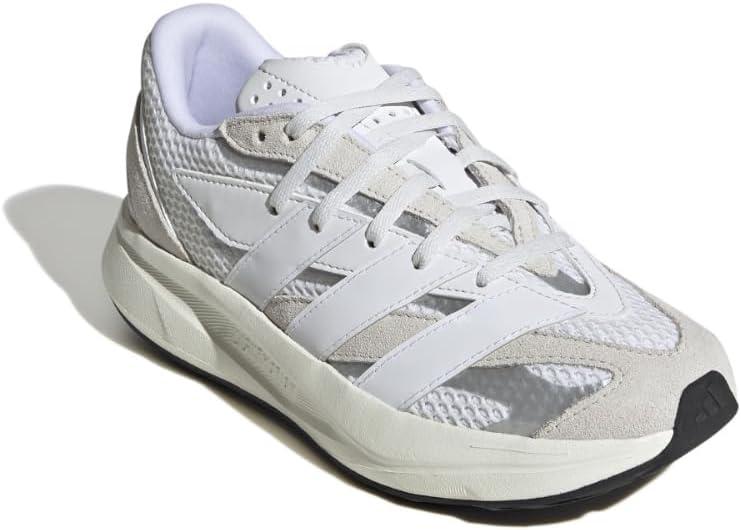 imageadidas Boys Lightblaze Lace Up SneakersCrystal WhiteWhiteSilver Metallic