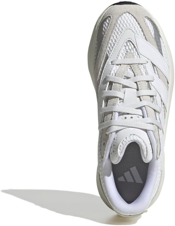 imageadidas Boys Lightblaze Lace Up SneakersCrystal WhiteWhiteSilver Metallic