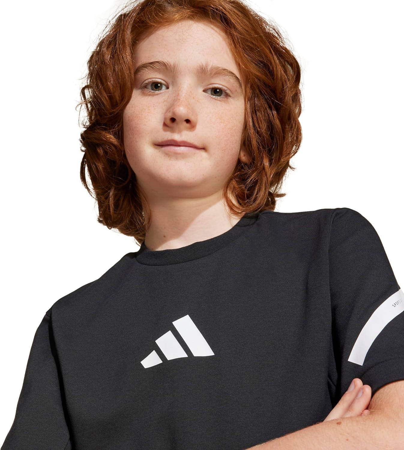 imageadidas Boys Zne TShirtBlackWhite