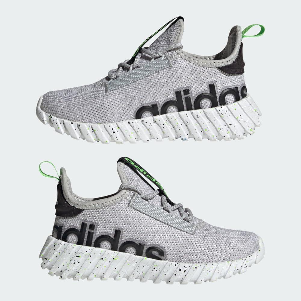 imageadidas Kids Boys Kaptir 30 Lace Up Sneakers Shoes Casual BlackGreyLucid LimeBlack