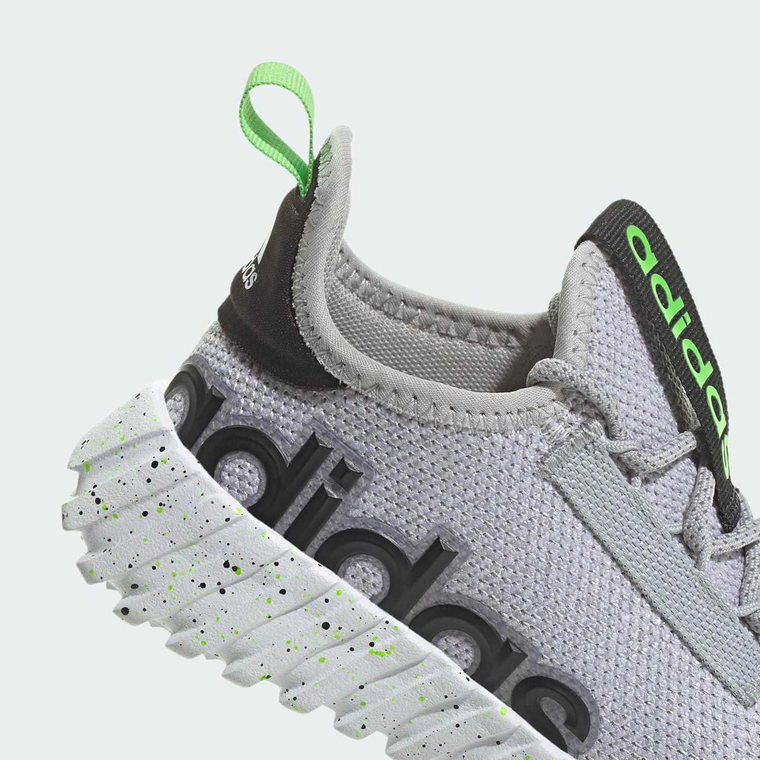 imageadidas Kids Boys Kaptir 30 Lace Up Sneakers Shoes Casual BlackGreyLucid LimeBlack