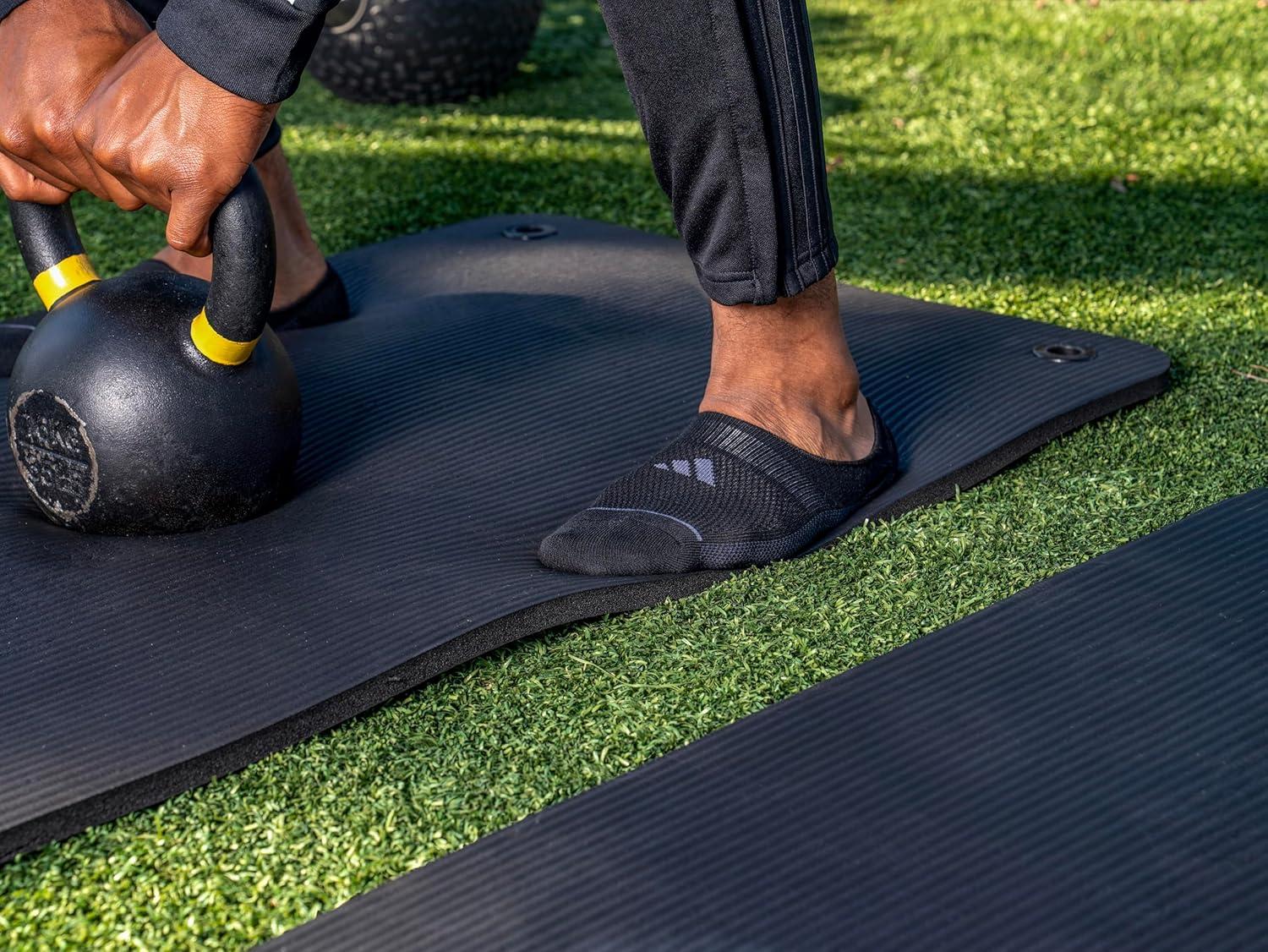 imageadidas Mens All Day Training Super No Show Socks sport performance liner height socks for running 3PairBlackOnix GreyNight Grey