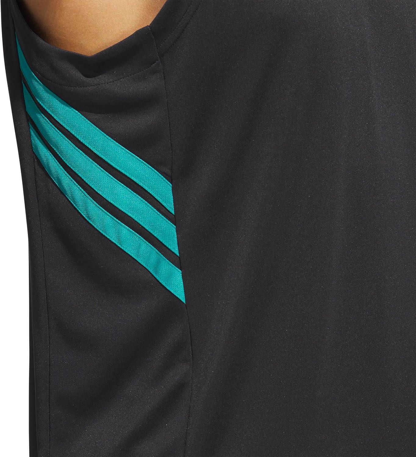 imageadidas Mens Basketball Legends 3Stripes Tank TopBlackPure Teal