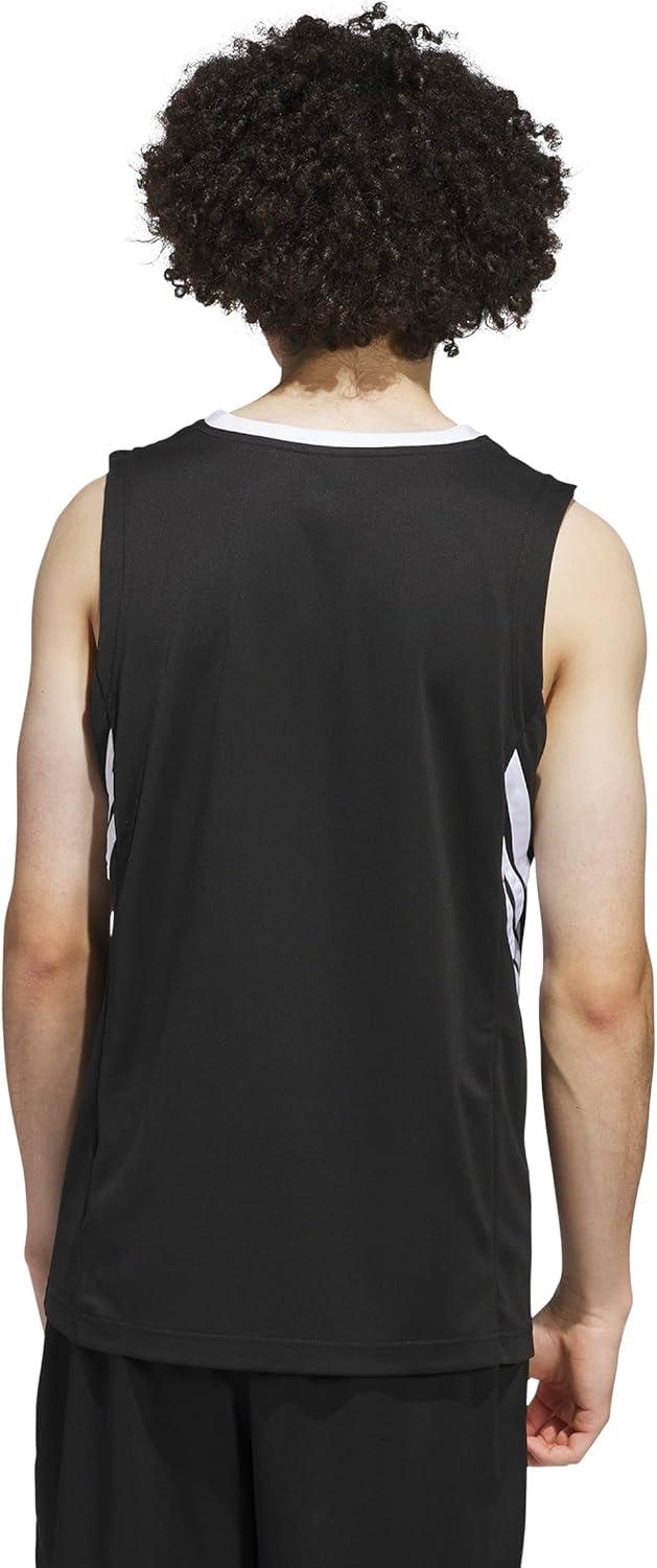 imageadidas Mens Basketball Legends 3Stripes Tank TopBlackWhite