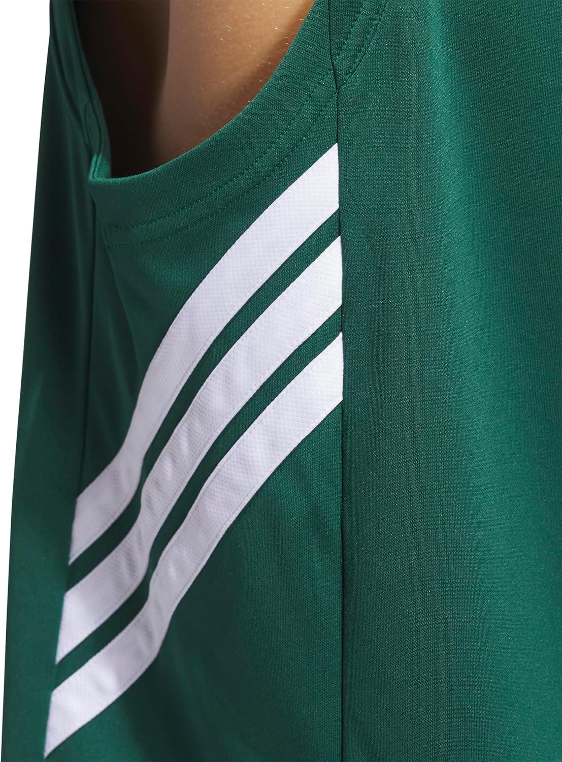imageadidas Mens Basketball Legends 3Stripes Tank TopTeam Dark GreenWhite