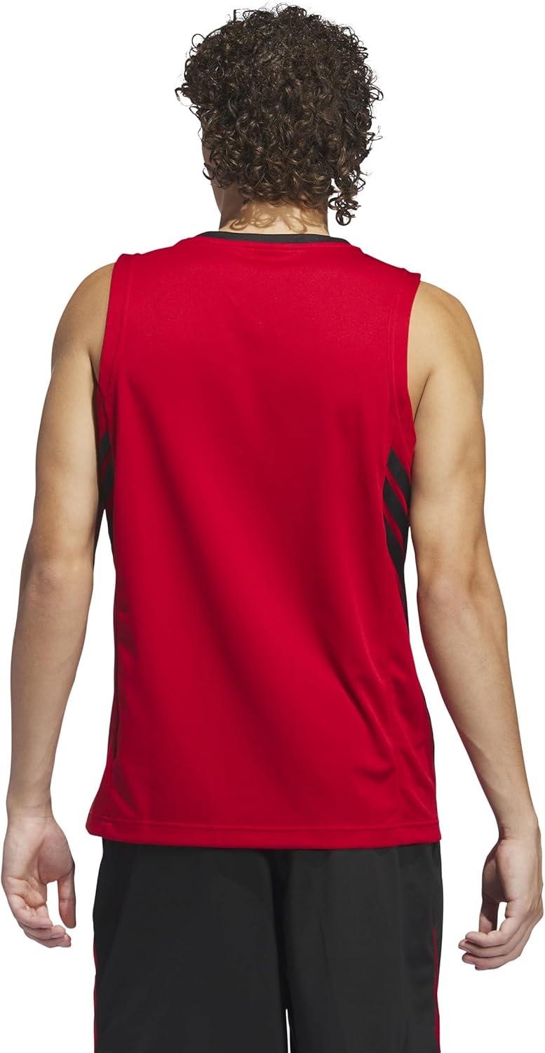 imageadidas Mens Basketball Legends 3Stripes Tank TopTeam Power RedBlack