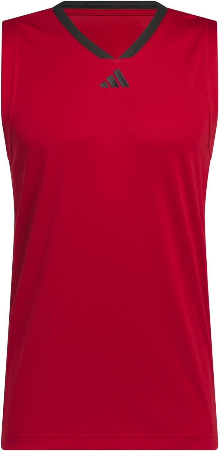 imageadidas Mens Basketball Legends 3Stripes Tank TopTeam Power RedBlack