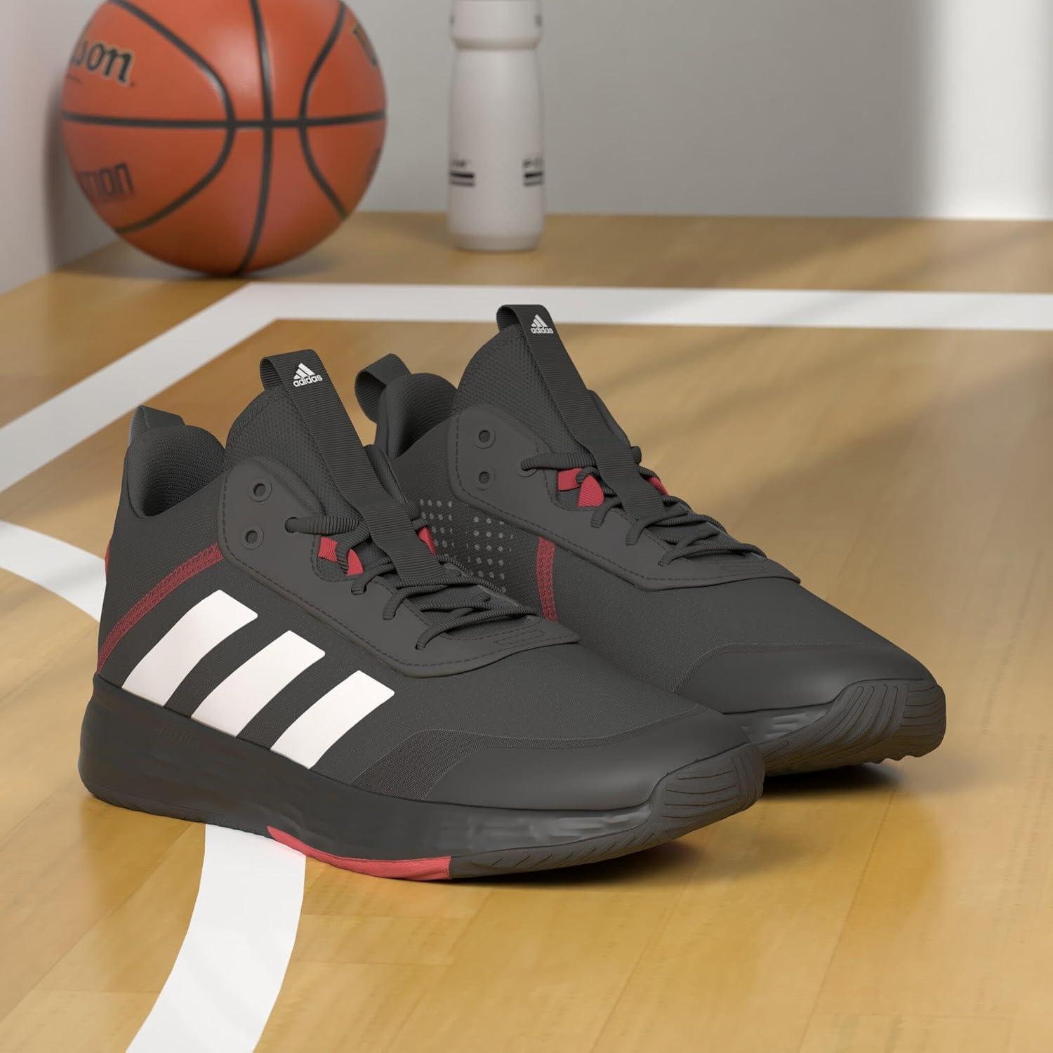 imageadidas Mens Ownthegame Basketball ShoeBlackWhiteCarbon