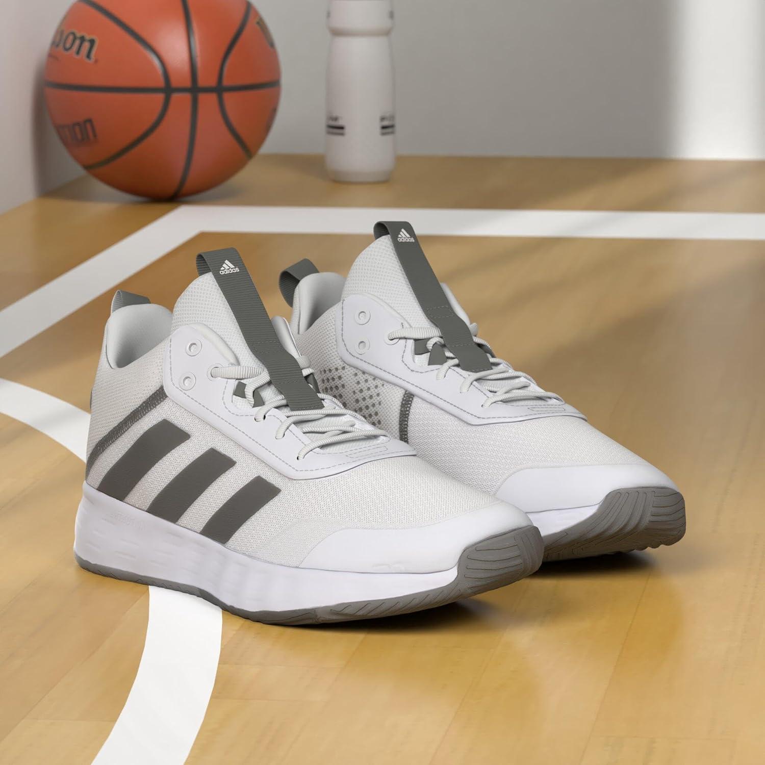imageadidas Mens Ownthegame Basketball ShoeWhiteBlackGrey