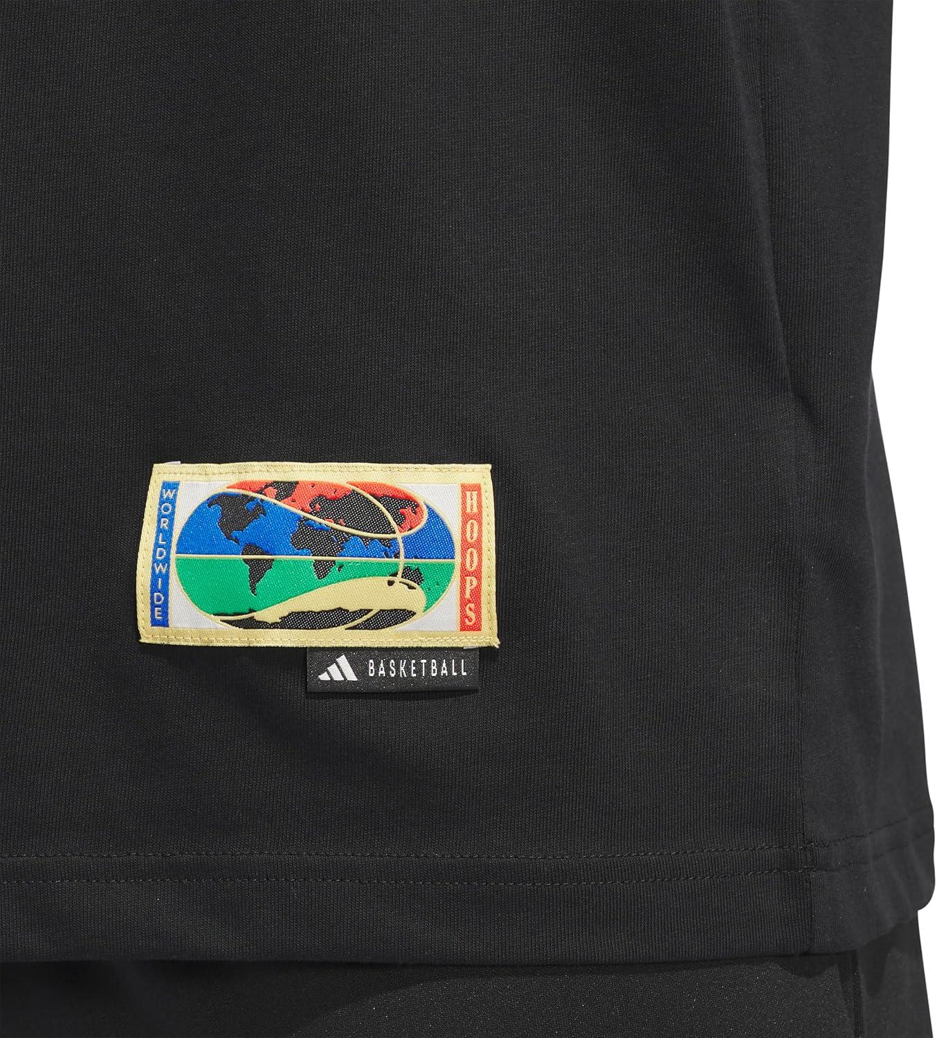 imageadidas Mens Tall Size Worldwide Hoops Logo Graphic Basketball TShirtBlack