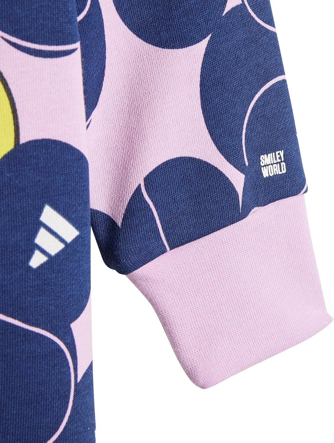 imageadidas Unisex Baby Smiley World OnesieBliss LilacDark BlueBright Yellow