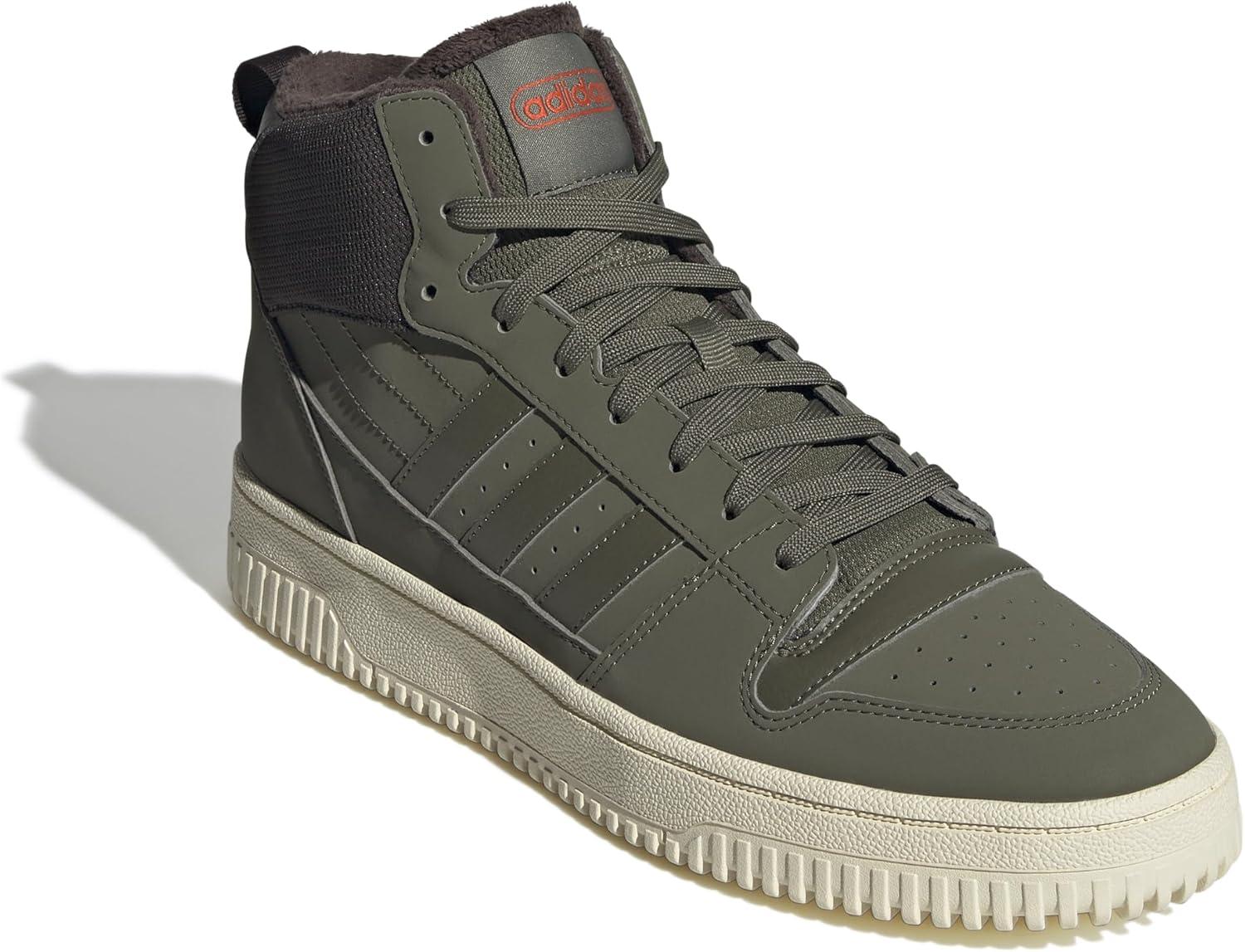 imageadidas UnisexAdult Break Start Mid Top Winterized SneakerOlive StrataDark BrownCream White