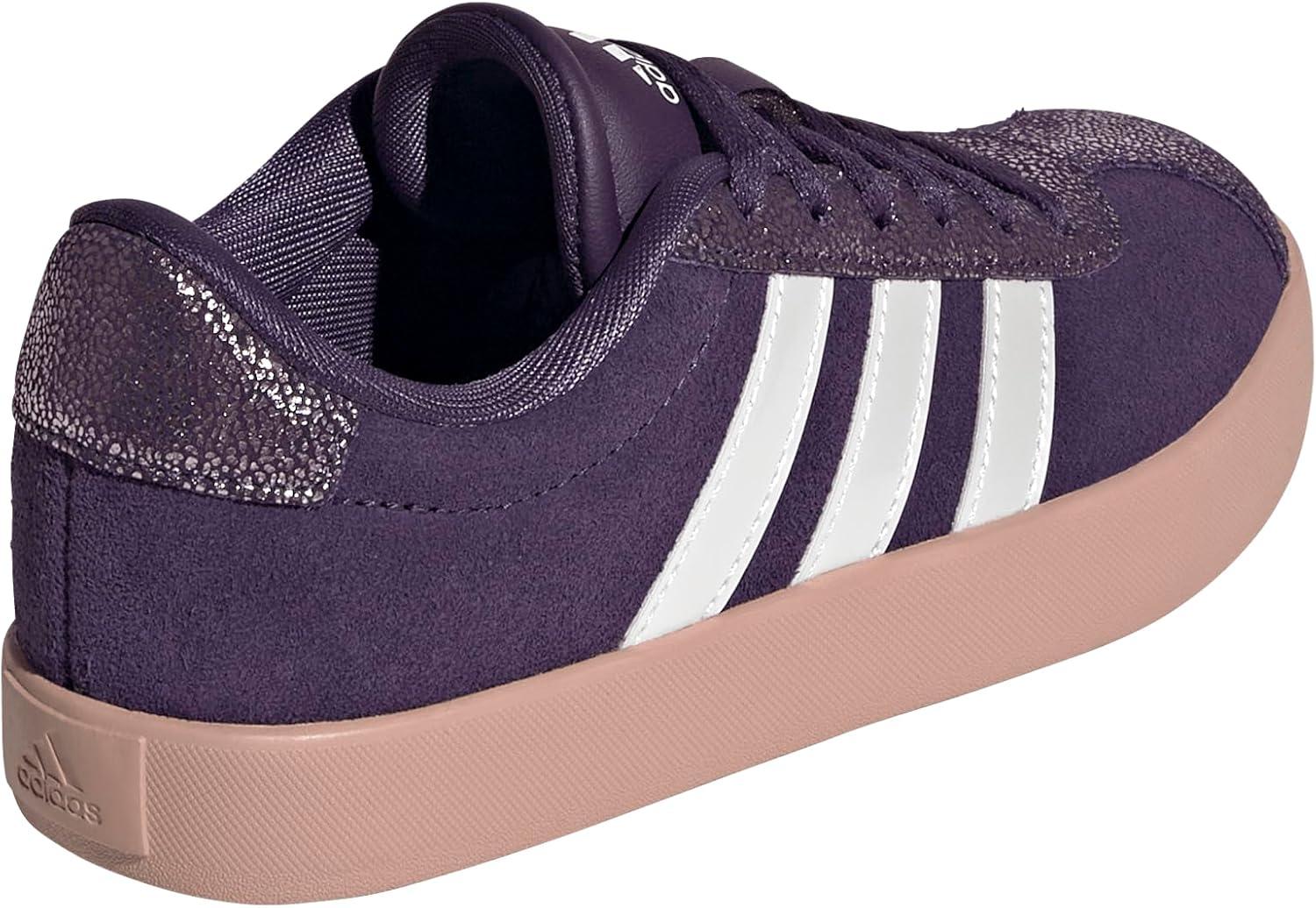 imageadidas UnisexChild Vl Court 30 Hook ampamp LoopAurora PlumZero MetallicPink Gum