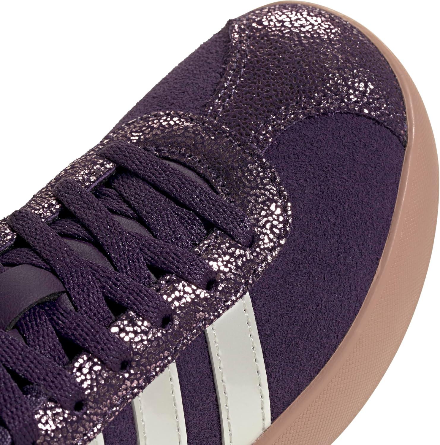 imageadidas UnisexChild Vl Court 30 Hook ampamp LoopAurora PlumZero MetallicPink Gum