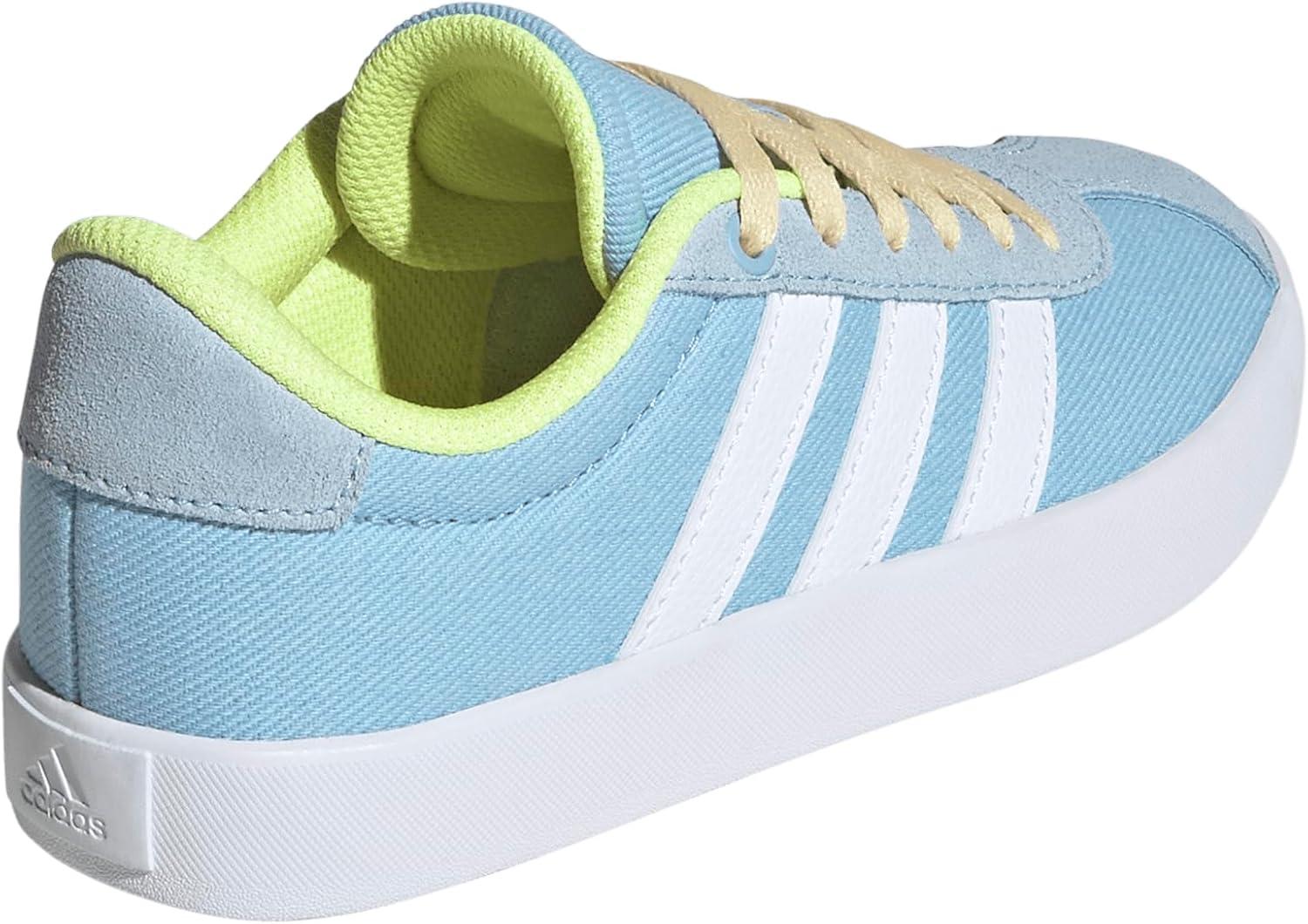 imageadidas UnisexChild Vl Court 30 Hook ampamp LoopClear SkyWhiteYellow