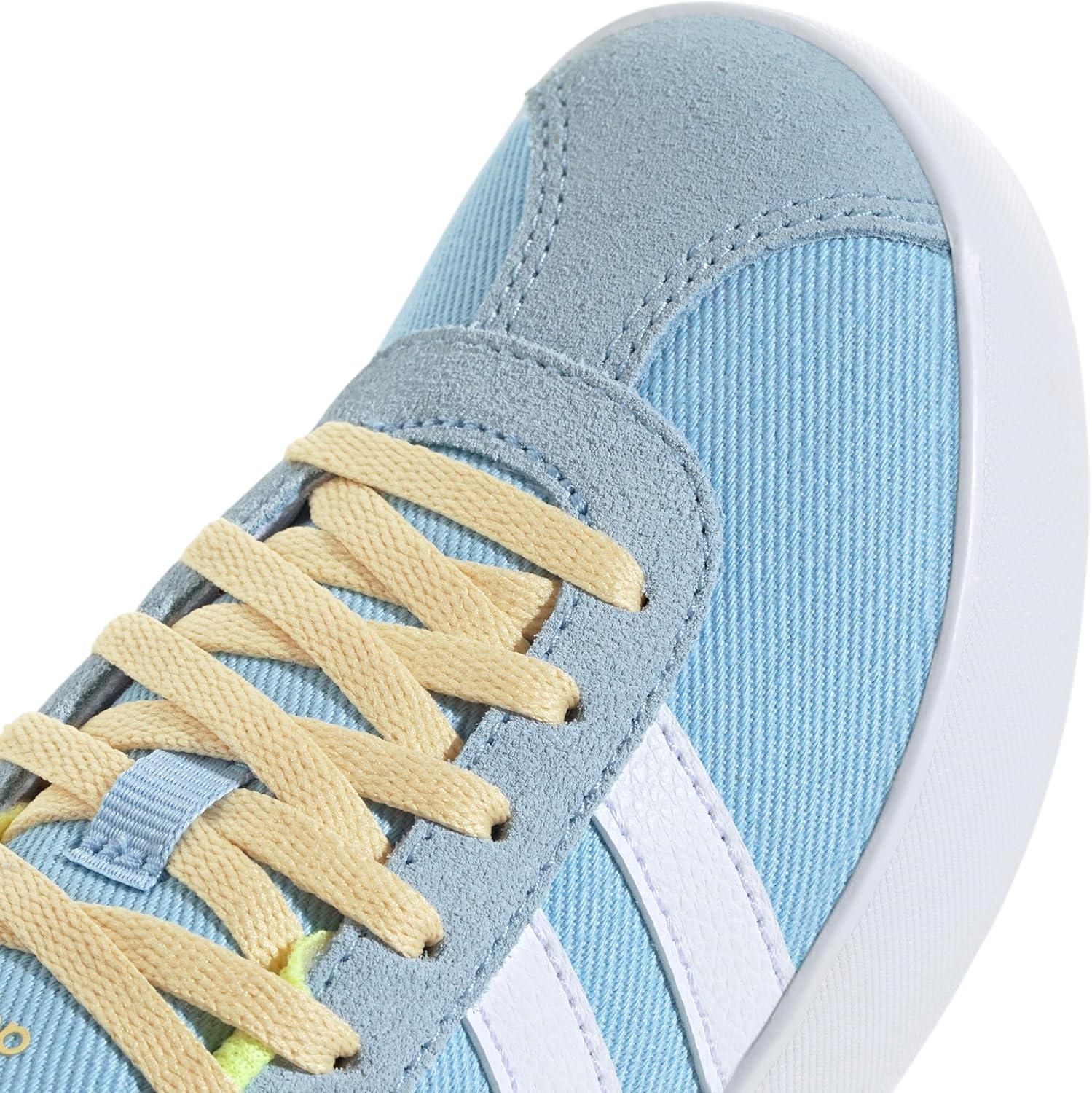 imageadidas UnisexChild Vl Court 30 Hook ampamp LoopClear SkyWhiteYellow