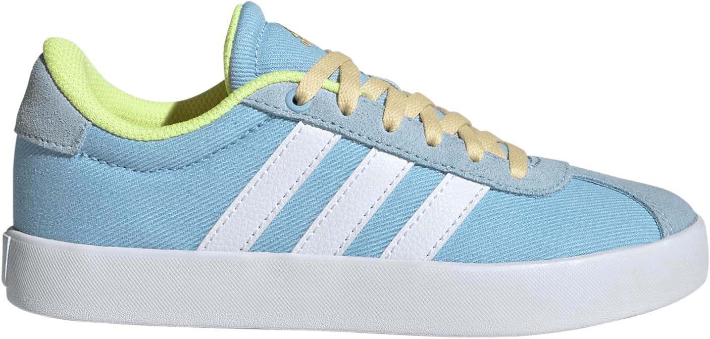 imageadidas UnisexChild Vl Court 30 Hook ampamp LoopClear SkyWhiteYellow