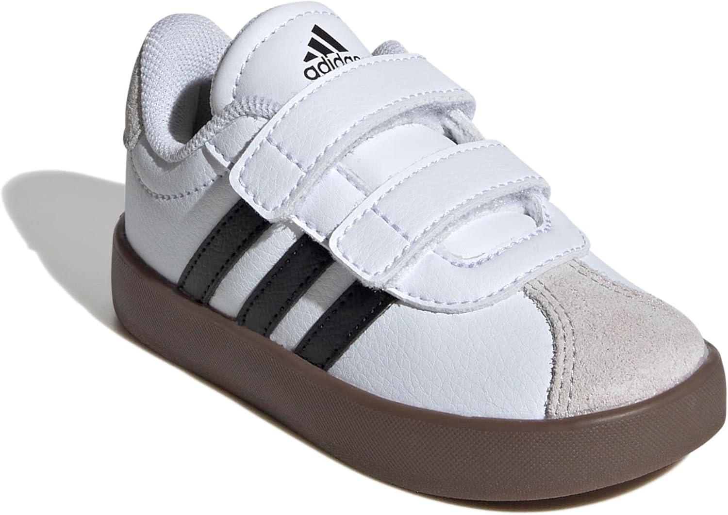 imageadidas UnisexChild Vl Court 30 Hook ampamp LoopCloud White Core Black Grey One